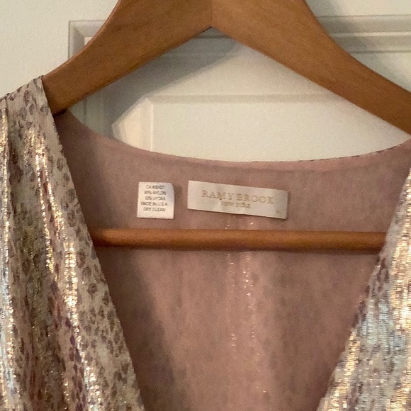 Ramy Brooks Gabriela Silk Metallic Dress Small - Picture 6 of 13